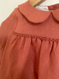 Pretty Wild Kids Bella Long Sleeve Dress - Coral Linen