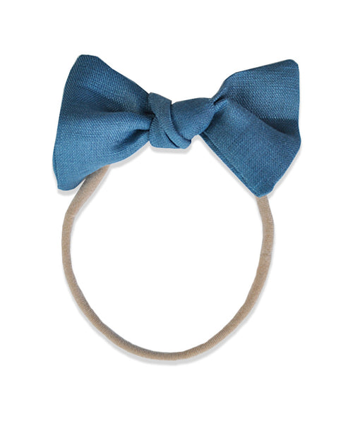 Pretty Wild Lucille Bow Elastic Headband Lake Linen
