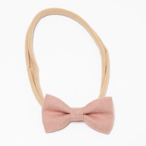 Pretty Wild Minnie Baby Bow Elastic Headband Blush Linen