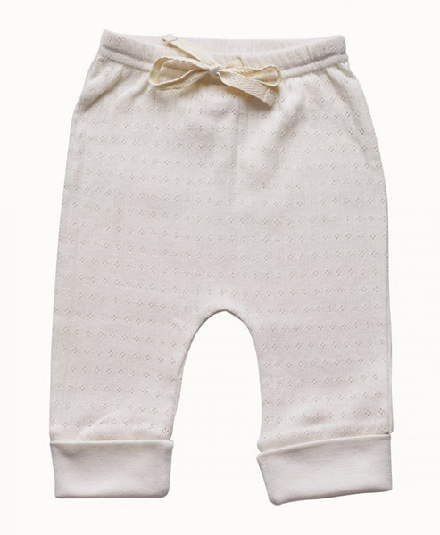 Nature Baby Drawstring Pants Pointelle Natural