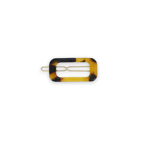 Milk x Soda Harlow Rectangle Hair Clip - Brown Tortoise