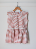 Pretty Wild Kids Maggie Panel Dress Pink Check Linen