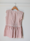 Pretty Wild Kids Maggie Panel Dress Pink Check Linen