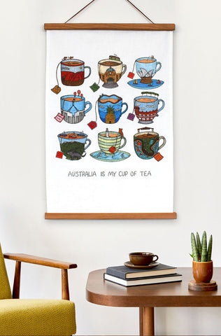 The Nonsense Maker Artist Tea Towel - Aussie Teacup