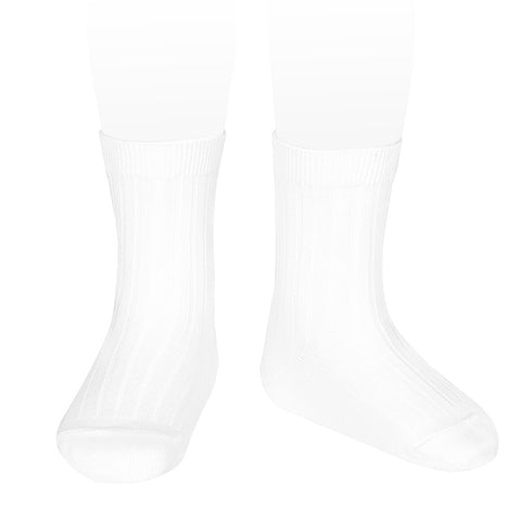 Condor Ankle Ribbed Sock (#200 Blanco) White