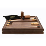 Dal Rossi Walnut Chess Checkers Backgammon Set 14''