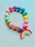 Red Bobble Bunny Rainbow Bracelet