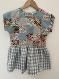 Pretty Wild Kids Maggie Patch Dress Blue Check Linen