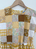 Pretty Wild Kids Maggie Patch Dress Yellow Check Linen