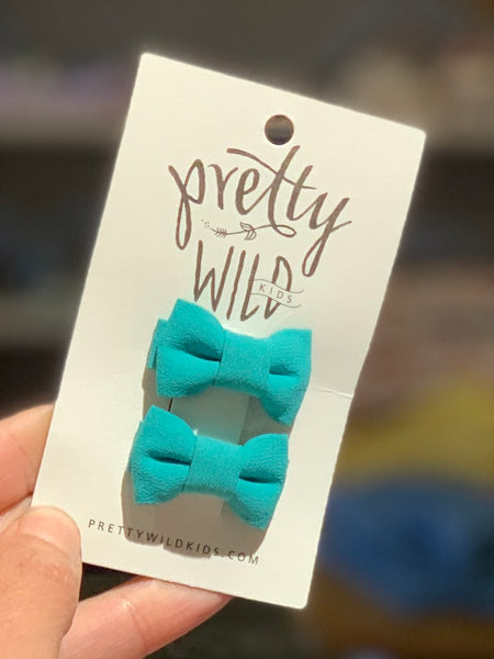 Pretty Wild Katie Twin Bow Clip Mint