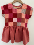 Pretty Wild Kids Maggie Patch Dress Coral Linen