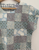 Pretty Wild Kids Maggie Patch Dress Blue Check Linen