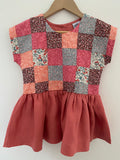 Pretty Wild Kids Maggie Patch Dress Coral Linen