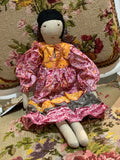 Silaiwali Diya Fabric Doll - Orange/Pink Dress