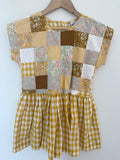 Pretty Wild Kids Maggie Patch Dress Yellow Check Linen