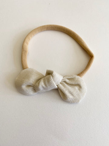 Pretty Wild Anna Bow Elastic Headband Gold Sparkle