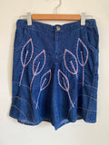 Miss Penelope Washed Denim Leaf Short