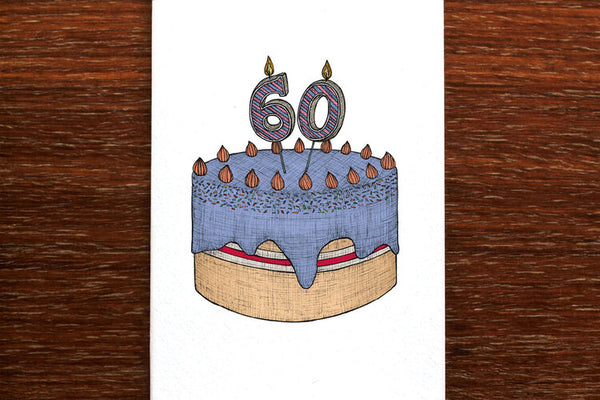 The Nonsense Maker Number 60th Birthday Cake Card