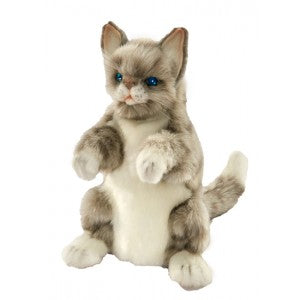 Hansa Grey Cat Hand Puppet 30cm