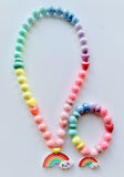 Red Bobble Violet's Rainbow Necklace